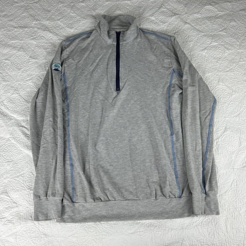 Wears Woody Mens Sweater Size M Gray 1/4 Zip Pullover Bamboo Blend Fleece Hike